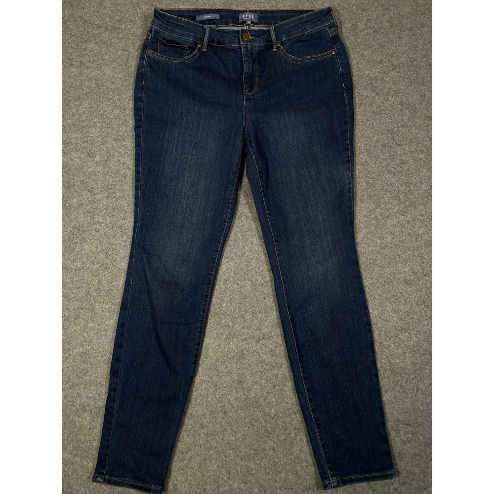 NYDJ Skinny Dark Wash Lift Tuck Technology Jeans Womens Size 10 Blue Denim